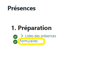 QCM papier - présences formulaire de listes